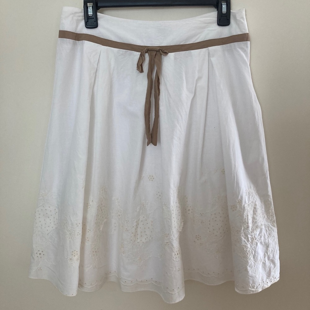 ISCIA White Eyelet Boho Skirt.L